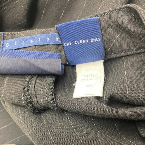 Gap Womens Dress Pants Black Pinstripe Stretch Mid Rise Straight Leg Zip Fly 10 - Picture 8 of 8
